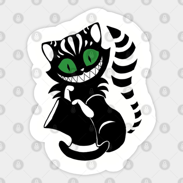 Cheshire Cat T-shirt Sticker by Hartles Nina